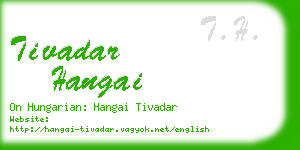 tivadar hangai business card